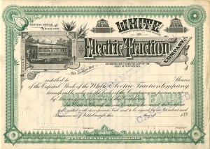 White Electric Traction Co. - Unissued Pennsylvania Railroad Stock Certificate